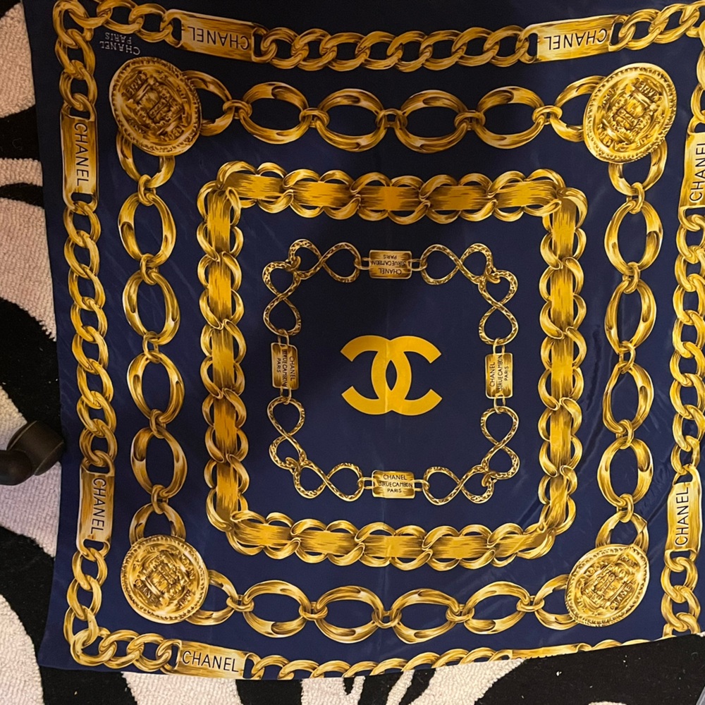 Vintage faux silk scarf
